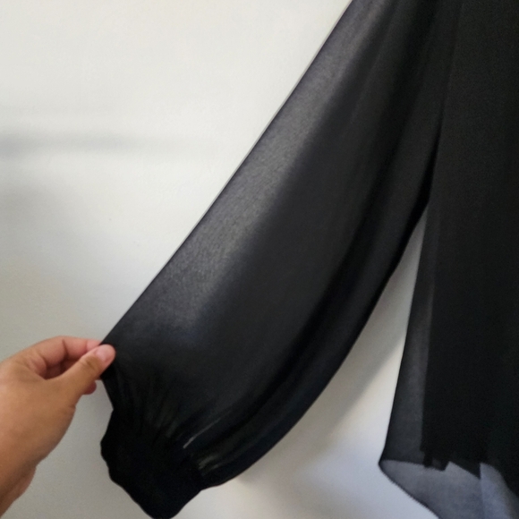 Wilfred Aritzia Valencia Fet'e Chiffon Blouse black Size Large - Picture 7 of 14